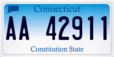 CT license plate AA42911