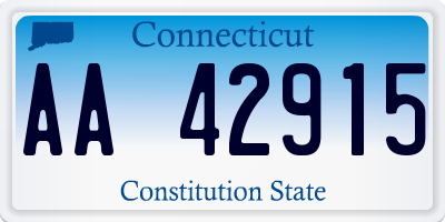 CT license plate AA42915
