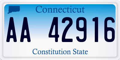 CT license plate AA42916