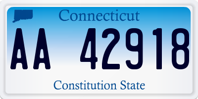 CT license plate AA42918