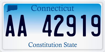 CT license plate AA42919