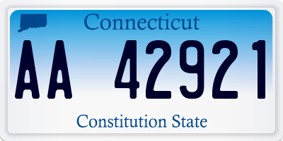 CT license plate AA42921