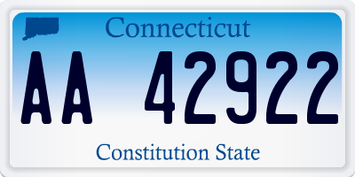 CT license plate AA42922