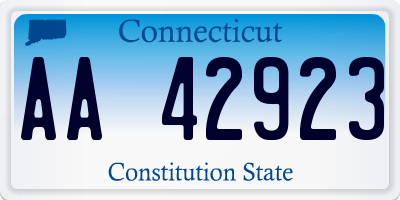 CT license plate AA42923