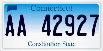 CT license plate AA42927