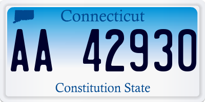 CT license plate AA42930