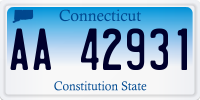 CT license plate AA42931