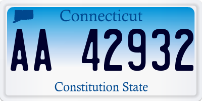 CT license plate AA42932