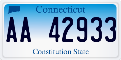 CT license plate AA42933