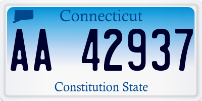 CT license plate AA42937