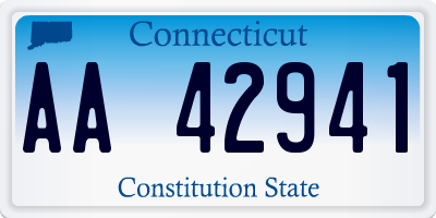 CT license plate AA42941