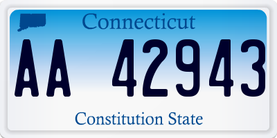 CT license plate AA42943