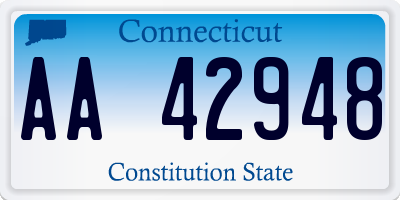 CT license plate AA42948