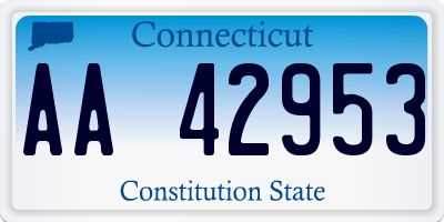 CT license plate AA42953