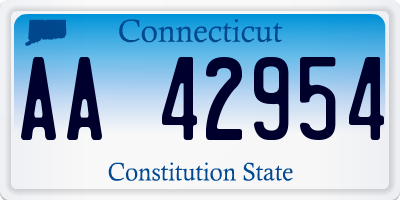 CT license plate AA42954