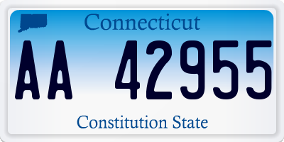 CT license plate AA42955
