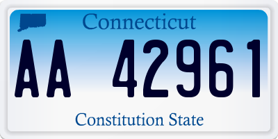 CT license plate AA42961