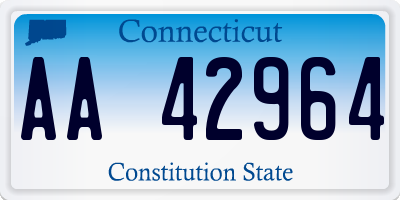 CT license plate AA42964