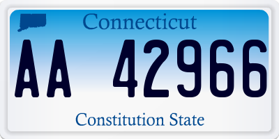 CT license plate AA42966