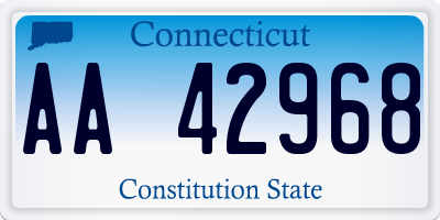 CT license plate AA42968