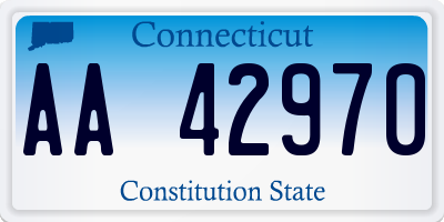 CT license plate AA42970