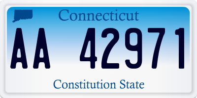 CT license plate AA42971