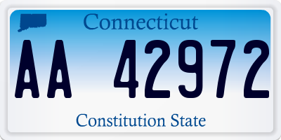CT license plate AA42972