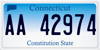 CT license plate AA42974