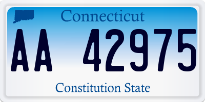 CT license plate AA42975