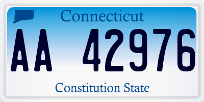 CT license plate AA42976