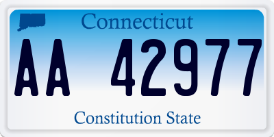 CT license plate AA42977