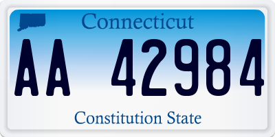 CT license plate AA42984