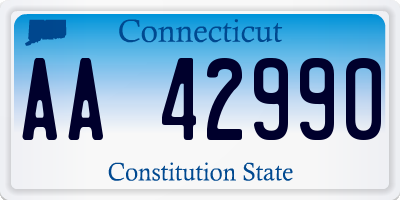 CT license plate AA42990