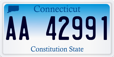 CT license plate AA42991