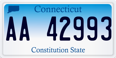 CT license plate AA42993