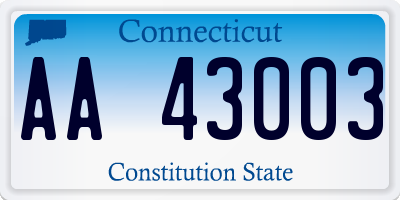 CT license plate AA43003