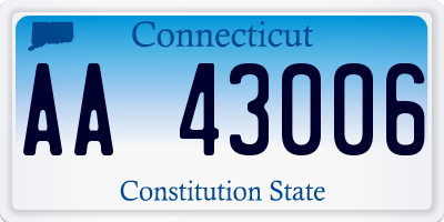 CT license plate AA43006