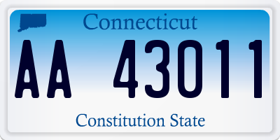 CT license plate AA43011