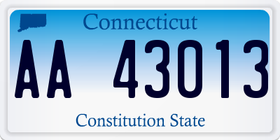 CT license plate AA43013