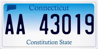 CT license plate AA43019