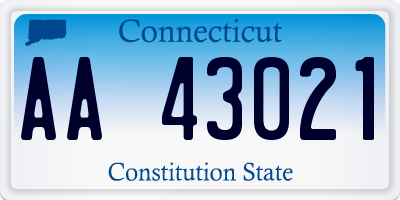 CT license plate AA43021