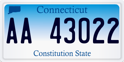 CT license plate AA43022