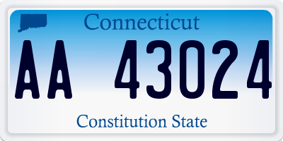 CT license plate AA43024