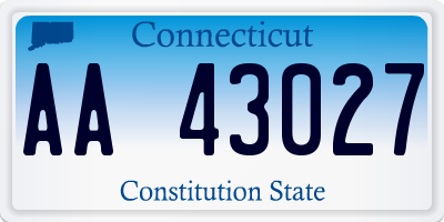 CT license plate AA43027