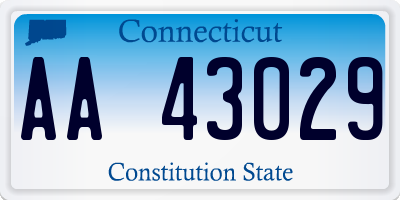CT license plate AA43029
