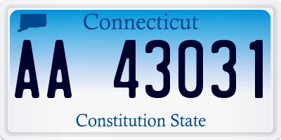 CT license plate AA43031