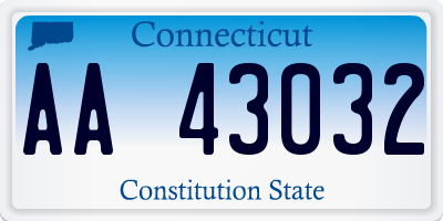 CT license plate AA43032