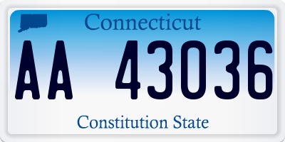 CT license plate AA43036