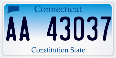CT license plate AA43037