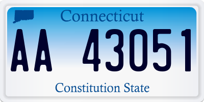 CT license plate AA43051